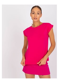 Dzianinowy t-shirt damski różowy ze sklepu 5.10.15 w kategorii Bluzki damskie - zdjęcie 169698978