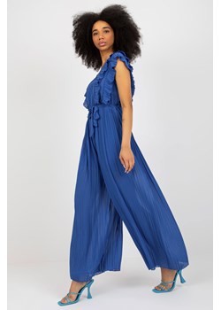 Ciemnoniebieski plisowany kombinezon ze spodniami OCH BELLA ze sklepu 5.10.15 w kategorii Kombinezony damskie - zdjęcie 169699166
