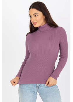 Fioletowy damski sweter z golfem w prążek ze sklepu 5.10.15 w kategorii Swetry damskie - zdjęcie 169699218