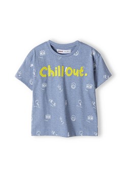 Niebieski t-shirt z dzianiny dla chłopca- Chillout ze sklepu 5.10.15 w kategorii T-shirty chłopięce - zdjęcie 169699336