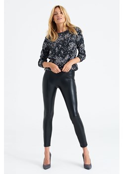 Czarne spodnie damskie eko skóry ze sklepu 5.10.15 w kategorii Spodnie damskie - zdjęcie 169699375