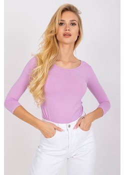 Bawełniana bluzka damska z długim rękawem - jasny fioletowy ze sklepu 5.10.15 w kategorii Bluzki damskie - zdjęcie 169699466