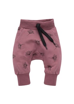 Bawełniane fioletowe spodnie dziewczęce z nadrukiem ze sklepu 5.10.15 w kategorii Spodnie i półśpiochy - zdjęcie 169699507