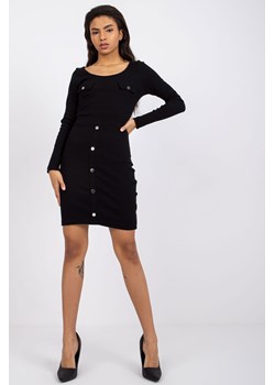 Czarna dopasowana sukienka w prążek Barletta RUE PARIS ze sklepu 5.10.15 w kategorii Sukienki - zdjęcie 169699565
