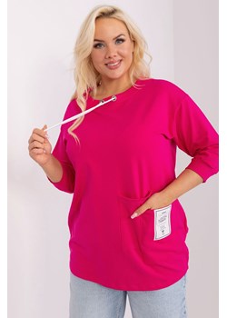 Damska bluzka plus size na co dzień fuksjowy ze sklepu 5.10.15 w kategorii Bluzy damskie - zdjęcie 169699629