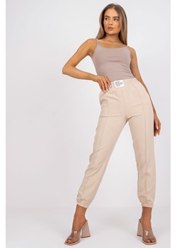 Spodnie damskie ze ściągaczami beżowe ze sklepu 5.10.15 w kategorii Spodnie damskie - zdjęcie 169699806