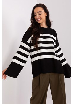 Czarny damski sweter oversize w paski ze sklepu 5.10.15 w kategorii Swetry damskie - zdjęcie 169699956