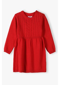 Dzianinowa świąteczna sukienka dla niemowlaka - czerwona - 5.10.15. ze sklepu 5.10.15 w kategorii Sukienki niemowlęce - zdjęcie 169699958