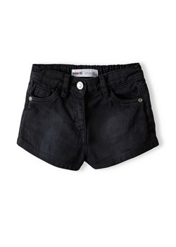 Krótkie szorty jeansowe z kieszeniami dla dziewczynki - czarne ze sklepu 5.10.15 w kategorii Spodenki dziewczęce - zdjęcie 169700147