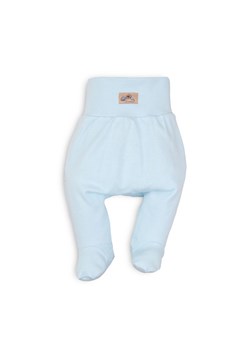 Bawełniane półśpiochy niemowlęce - błękitne ze sklepu 5.10.15 w kategorii Spodnie i półśpiochy - zdjęcie 169700447