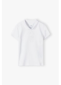 Biała bluzka polo z krótkim rękawem bawełniana dla chłopca ze sklepu 5.10.15 w kategorii T-shirty chłopięce - zdjęcie 169700566
