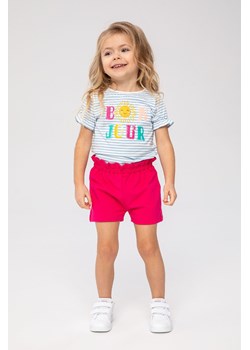 Komplet dla niemowlaka - t-shirt w paski + różowe spodenki ze sklepu 5.10.15 w kategorii Komplety niemowlęce - zdjęcie 169700917