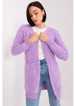Damski kardigan z kieszeniami fioletowy ze sklepu 5.10.15 w kategorii Swetry damskie - zdjęcie 169700998