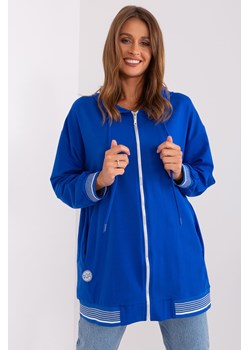 Kobaltowa damska bluza rozpinana z kapturem ze sklepu 5.10.15 w kategorii Bluzy damskie - zdjęcie 169701036
