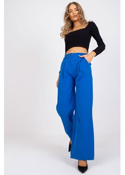 Spodnie damskie eleganckie niebieskie z wysokim stanem ze sklepu 5.10.15 w kategorii Spodnie damskie - zdjęcie 169701279
