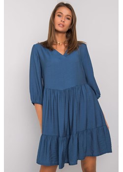 Niebieska sukienka z falbaną Harlyn ze sklepu 5.10.15 w kategorii Sukienki - zdjęcie 169701446