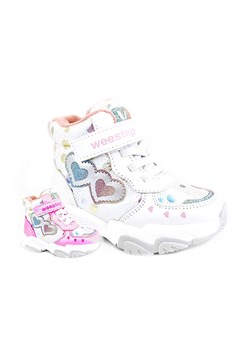 Białe przejściowe buty dziewczęce zmieniające kolor Weestep z sercami ze sklepu 5.10.15 w kategorii Buty zimowe dziecięce - zdjęcie 169701459