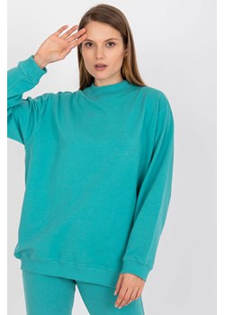 Turkusowa dresowa bluza basic o fasonie oversize ze sklepu 5.10.15 w kategorii Bluzy damskie - zdjęcie 169701688