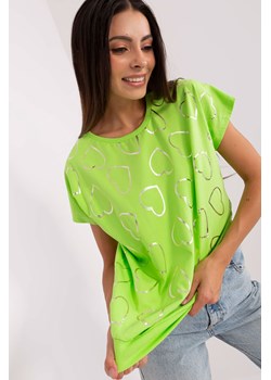 Jasnozielona bawełniana bluzka z nadrukiem ze sklepu 5.10.15 w kategorii Bluzki damskie - zdjęcie 169701709