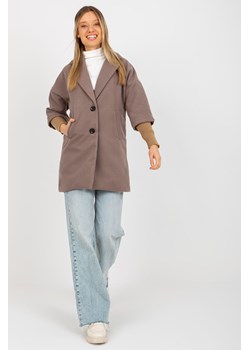 Brązowy płaszcz ze ściągaczami przy rękawach OCH BELLA ze sklepu 5.10.15 w kategorii Płaszcze damskie - zdjęcie 169701807