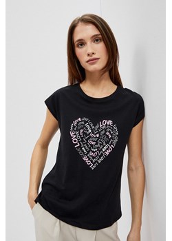 Koszulka damska z serduszkiem czarna ze sklepu 5.10.15 w kategorii Bluzki damskie - zdjęcie 169701896