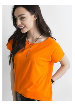 Gładki t-shirt bawełniany damski - pomarańczowa ze sklepu 5.10.15 w kategorii Bluzki damskie - zdjęcie 169701918