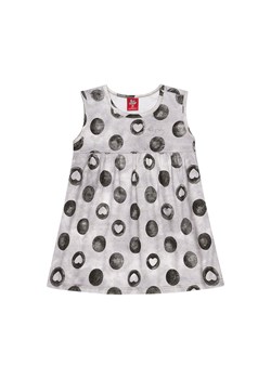 Bawełniana sukienka w serduszka z grubymi ramiączkami - szary ze sklepu 5.10.15 w kategorii Sukienki niemowlęce - zdjęcie 169701979