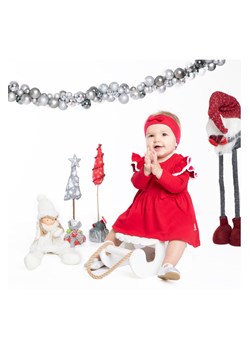 Komplet świąteczny dziewczęcy sukienko-body + opaska - bordowy ze sklepu 5.10.15 w kategorii Sukienki niemowlęce - zdjęcie 169702028