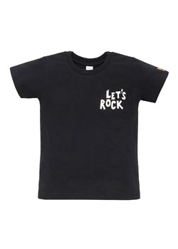 Dzianinowy t-shirt chłopięcy Let's rock czarny ze sklepu 5.10.15 w kategorii T-shirty chłopięce - zdjęcie 169702045