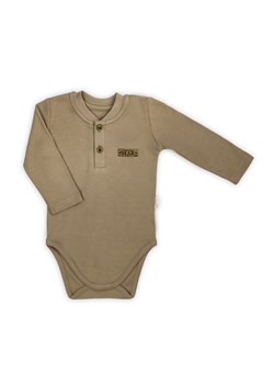 Bawełniane body długim rękawem z motywem kosmosu - brązowe ze sklepu 5.10.15 w kategorii Body niemowlęce - zdjęcie 169702138