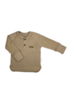 Bawełniana bluzka z długim rękawem - brązowa ze sklepu 5.10.15 w kategorii Kaftaniki i bluzki - zdjęcie 169702675