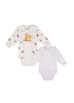 Body dziewczęce długi rękaw 2-pak białe i kremowe w gwiazdki z żyrafą ze sklepu 5.10.15 w kategorii Body niemowlęce - zdjęcie 169702747