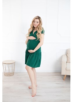 Bawełniana koszula rozpinana dla kobiet w ciąży - zielona ze sklepu 5.10.15 w kategorii Bielizna ciążowa - zdjęcie 169702979