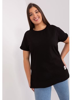 Czarna bawełniana bluzka plus size basic ze sklepu 5.10.15 w kategorii Bluzki damskie - zdjęcie 169703017