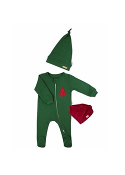 Komplet świąteczny niemowlęcy czapka, apaszka, pajac - zielony ze sklepu 5.10.15 w kategorii Pajacyki - zdjęcie 169703026