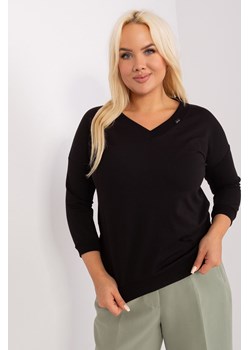 Gładka bluzka plus size basic czarny ze sklepu 5.10.15 w kategorii Bluzki damskie - zdjęcie 169703045