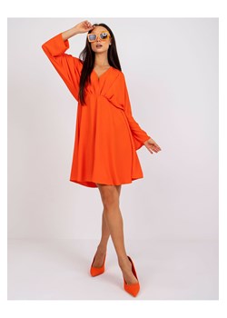 Pomarańczowa sukienka kimonowa z długim rękawem ze sklepu 5.10.15 w kategorii Sukienki - zdjęcie 169703088