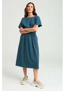Sukienka z krótkim rękawem niebieska ze sklepu 5.10.15 w kategorii Sukienki - zdjęcie 169703346