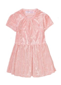 Welurowa sukienka z marszczonymi rękawami ze sklepu 5.10.15 w kategorii Sukienki niemowlęce - zdjęcie 169703506