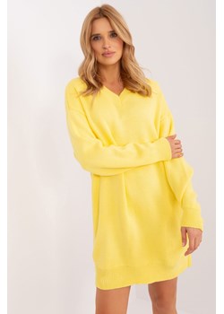 Sukienka dzianinowa z dekoltem V żółty ze sklepu 5.10.15 w kategorii Sukienki - zdjęcie 169703569