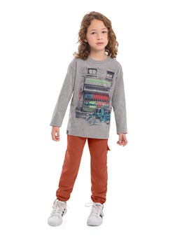 Szara bluzka bawełniana dla chłopca z nadrukiem ze sklepu 5.10.15 w kategorii T-shirty chłopięce - zdjęcie 169703627