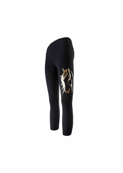 Dziewczęce legginsy czarne ze złotym koniem ocieplane ze sklepu 5.10.15 w kategorii Spodnie dziewczęce - zdjęcie 169703666