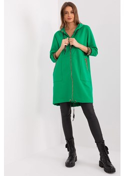 Bawełniana długa bluza damska zielony ze sklepu 5.10.15 w kategorii Bluzy damskie - zdjęcie 169703806