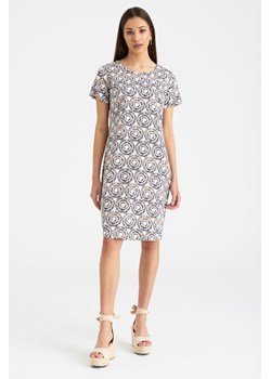 Lniana Sukienka z krótkim rękawem we wzorki ze sklepu 5.10.15 w kategorii Sukienki - zdjęcie 169703838