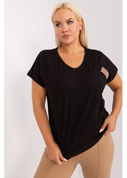 Czarna damska bluzka plus size z dekoltem V ze sklepu 5.10.15 w kategorii Bluzki damskie - zdjęcie 169703898