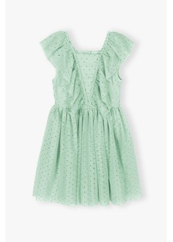 Zielona elegancka sukienka dla dziewczynki ze sklepu 5.10.15 w kategorii Sukienki dziewczęce - zdjęcie 169704005