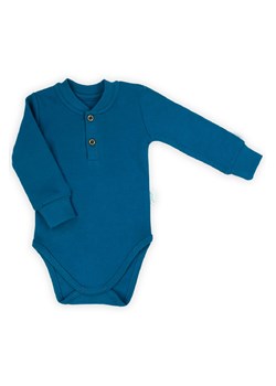 Bawełniane body niemowlęce polo z długim rękawem - morskie ze sklepu 5.10.15 w kategorii Body niemowlęce - zdjęcie 169704248