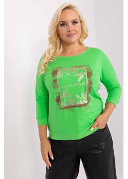 Bluzka plus size z printem jasny zielony ze sklepu 5.10.15 w kategorii Bluzki damskie - zdjęcie 169704355