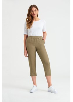 Lniane Spodnie damskie beżowe ze sklepu 5.10.15 w kategorii Spodnie damskie - zdjęcie 169704388