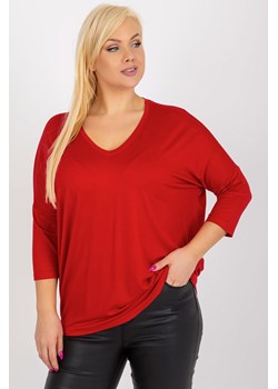 Czerwona damska bluzka plus size basic z wiskozy ze sklepu 5.10.15 w kategorii Bluzki damskie - zdjęcie 169704438
